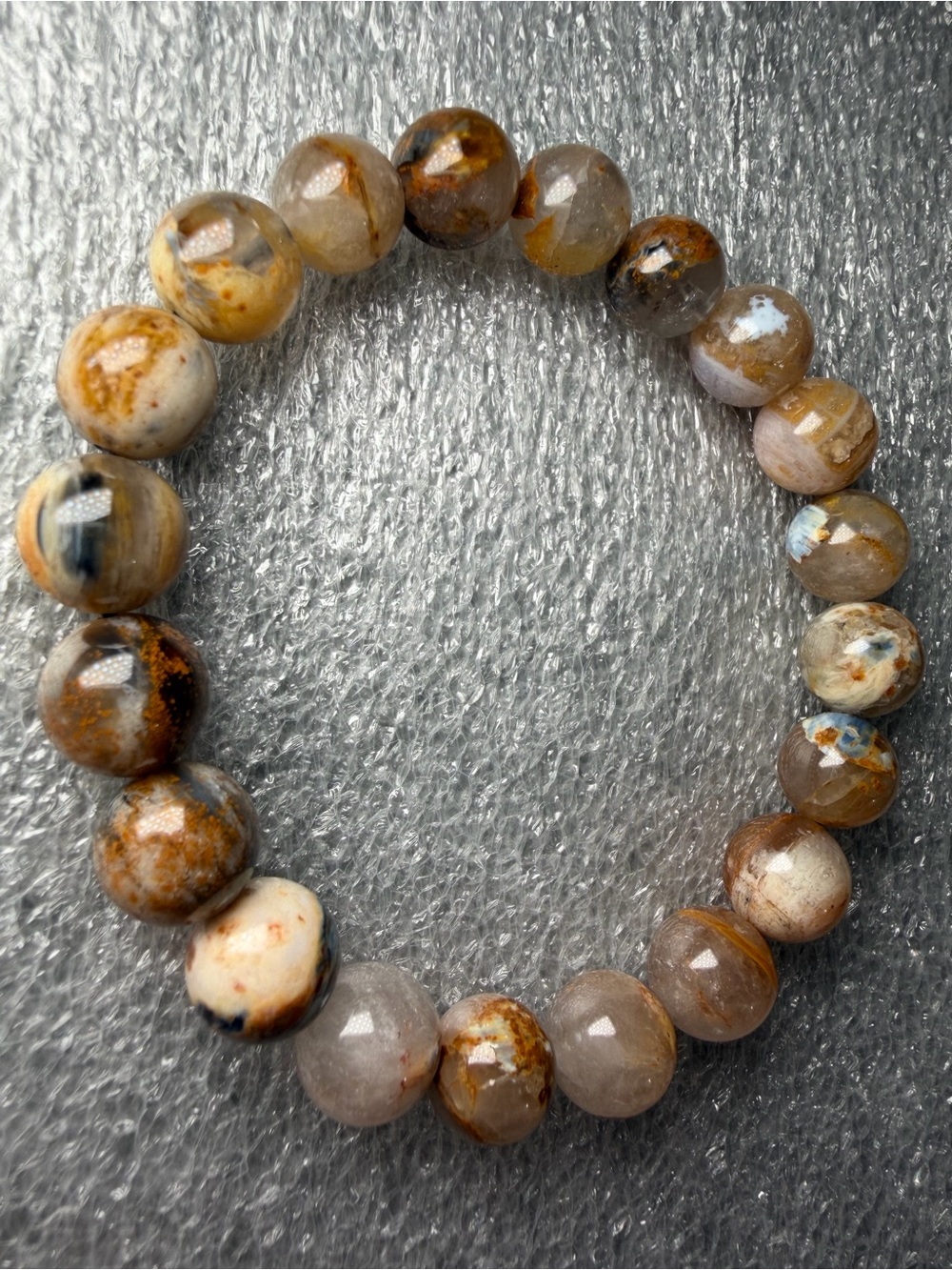 Stunning 10MM Pietersite in Quartz Natural Crystal Bracelet